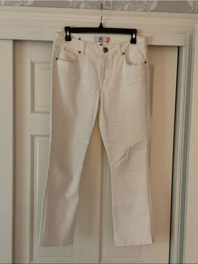 CAbi 5172 Kick It Crop White Flare Jeans
